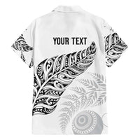 Aotearoa Personalized Lawn Bowls Maori Family Matching Off Shoulder Short Dress and Hawaiian Shirt New Zealand White Tribal Silver Fern LT7 - Polynesian Pride