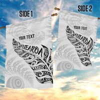 Aotearoa Personalized Lawn Bowls Maori Garden Flag New Zealand White Tribal Silver Fern - Polynesian Pride