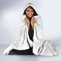Aotearoa Personalized Lawn Bowls Maori Hooded Blanket New Zealand White Tribal Silver Fern - Polynesian Pride