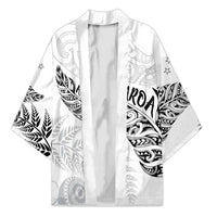 Aotearoa Personalized Lawn Bowls Maori Kimono New Zealand White Tribal Silver Fern - Polynesian Pride