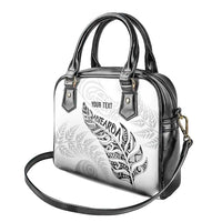 Aotearoa Personalized Lawn Bowls Maori Shoulder Handbag New Zealand White Tribal Silver Fern - Polynesian Pride