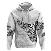 Aotearoa Personalized Lawn Bowls Maori Zip Hoodie New Zealand White Tribal Silver Fern - Polynesian Pride