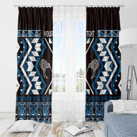 Personalised Taniko Motifs Aotearoa Window Curtain Waitangi Kowhaiwhai Kiwi - Blue