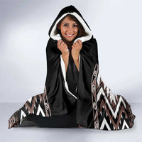 Personalised Taniko Motifs Aotearoa Hooded Blanket Waitangi Kowhaiwhai Kiwi - Mocha