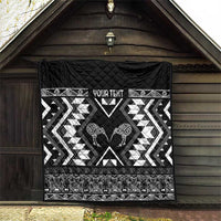 Personalised Taniko Motifs Aotearoa Quilt Waitangi Kowhaiwhai Kiwi - Monochrome