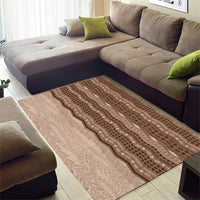 Vintage Beige Hawaiian Traditional Kapa Mix Flowers Lei Area Rug