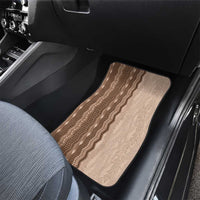 Vintage Beige Hawaiian Traditional Kapa Mix Flowers Lei Car Mats