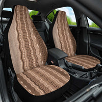 Vintage Beige Hawaiian Traditional Kapa Mix Flowers Lei Car Seat Cover