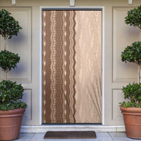 Vintage Beige Hawaiian Traditional Kapa Mix Flowers Lei Door Cover LT7 Beige - Polynesian Pride