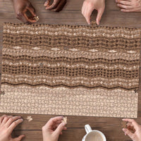 Vintage Beige Hawaiian Traditional Kapa Mix Flowers Lei Puzzle