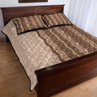 Vintage Beige Hawaiian Traditional Kapa Mix Flowers Lei Quilt Bed Set