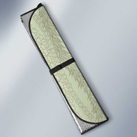 Vintage Sage Green Hawaiian Traditional Kapa Mix Flowers Lei Auto Sun Shade LT7 - Polynesian Pride