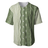Vintage Sage Green Hawaiian Traditional Kapa Mix Flowers Lei Baseball Jersey LT7 Sage Green - Polynesian Pride