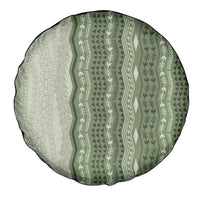 Vintage Sage Green Hawaiian Traditional Kapa Mix Flowers Lei Spare Tire Cover