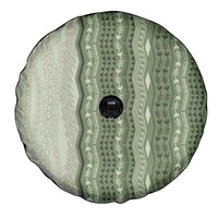 Vintage Sage Green Hawaiian Traditional Kapa Mix Flowers Lei Spare Tire Cover
