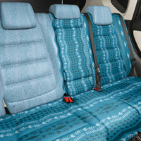 Vintage Cobalt Blue Hawaiian Traditional Kapa Mix Flowers Lei Back Car Seat Cover