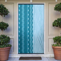 Vintage Cobalt Blue Hawaiian Traditional Kapa Mix Flowers Lei Door Cover