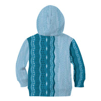 Vintage Cobalt Blue Hawaiian Traditional Kapa Mix Flowers Lei Kid Hoodie