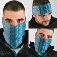 Vintage Cobalt Blue Hawaiian Traditional Kapa Mix Flowers Lei Neck Gaiter