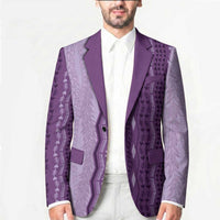 Vintage Violet Hawaiian Traditional Kapa Mix Flowers Lei Blazer