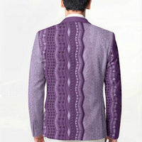 Vintage Violet Hawaiian Traditional Kapa Mix Flowers Lei Blazer