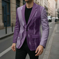 Vintage Violet Hawaiian Traditional Kapa Mix Flowers Lei Blazer