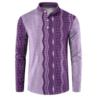 Vintage Violet Hawaiian Traditional Kapa Mix Flowers Lei Button Sweatshirt