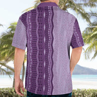 Vintage Violet Hawaiian Traditional Kapa Mix Flowers Lei Hawaiian Shirt