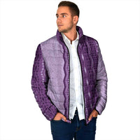 Vintage Violet Hawaiian Traditional Kapa Mix Flowers Lei Padded Jacket