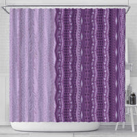 Vintage Violet Hawaiian Traditional Kapa Mix Flowers Lei Shower Curtain
