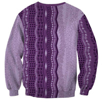 Vintage Violet Hawaiian Traditional Kapa Mix Flowers Lei Sweatshirt