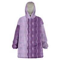 Vintage Violet Hawaiian Traditional Kapa Mix Flowers Lei Wearable Blanket Hoodie