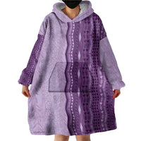 Vintage Violet Hawaiian Traditional Kapa Mix Flowers Lei Wearable Blanket Hoodie