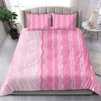 Vintage Pink Hawaiian Traditional Kapa Mix Flowers Lei Bedding Set