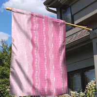 Vintage Pink Hawaiian Traditional Kapa Mix Flowers Lei Garden Flag