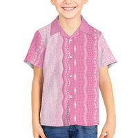 Vintage Pink Hawaiian Traditional Kapa Mix Flowers Lei Hawaiian Shirt