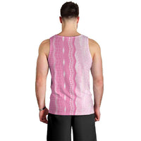 Vintage Pink Hawaiian Traditional Kapa Mix Flowers Lei Men Tank Top LT7 - Polynesian Pride