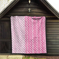 Vintage Pink Hawaiian Traditional Kapa Mix Flowers Lei Quilt