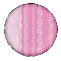 Vintage Pink Hawaiian Traditional Kapa Mix Flowers Lei Spare Tire Cover LT7 - Polynesian Pride