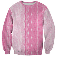 Vintage Pink Hawaiian Traditional Kapa Mix Flowers Lei Sweatshirt