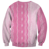 Vintage Pink Hawaiian Traditional Kapa Mix Flowers Lei Sweatshirt