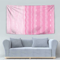 Vintage Pink Hawaiian Traditional Kapa Mix Flowers Lei Tapestry