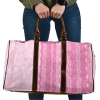 Vintage Pink Hawaiian Traditional Kapa Mix Flowers Lei Travel Bag