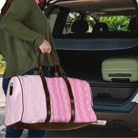 Vintage Pink Hawaiian Traditional Kapa Mix Flowers Lei Travel Bag