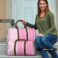 Vintage Pink Hawaiian Traditional Kapa Mix Flowers Lei Travel Bag