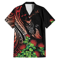 Aloha Hawaii Manta Rays Family Matching Mermaid Dress and Hawaiian Shirt Red Ohia Lehua
