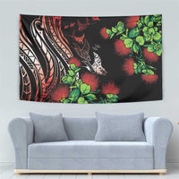 Aloha Hawaii Manta Rays Tapestry Red Ohia Lehua