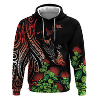 Aloha Hawaii Manta Rays Zip Hoodie Red Ohia Lehua LT7 Pullover Hoodie Red - Polynesian Pride