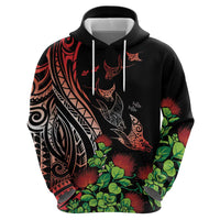 Aloha Hawaii Manta Rays Zip Hoodie Red Ohia Lehua LT7 - Polynesian Pride