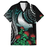 Aloha Hawaii Monk Seal Family Matching Off Shoulder Maxi Dress and Hawaiian Shirt Mix Ohia Lehua